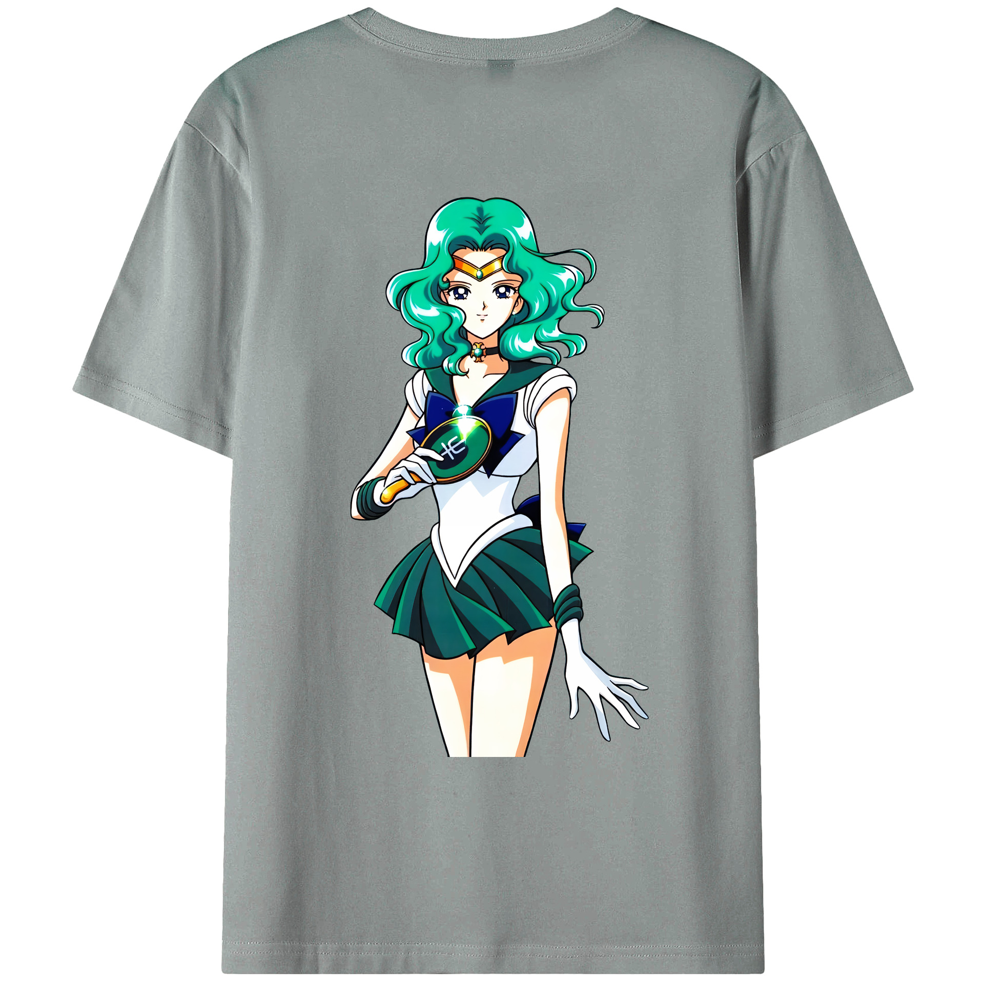 （画像用） 美少女戦士セーラームーン 海王 みちる（かいおう みちる） Sailor Moon Kaiou Michiru 綿100％ メンズ半袖Tシャツ（バックプリント） 通気性